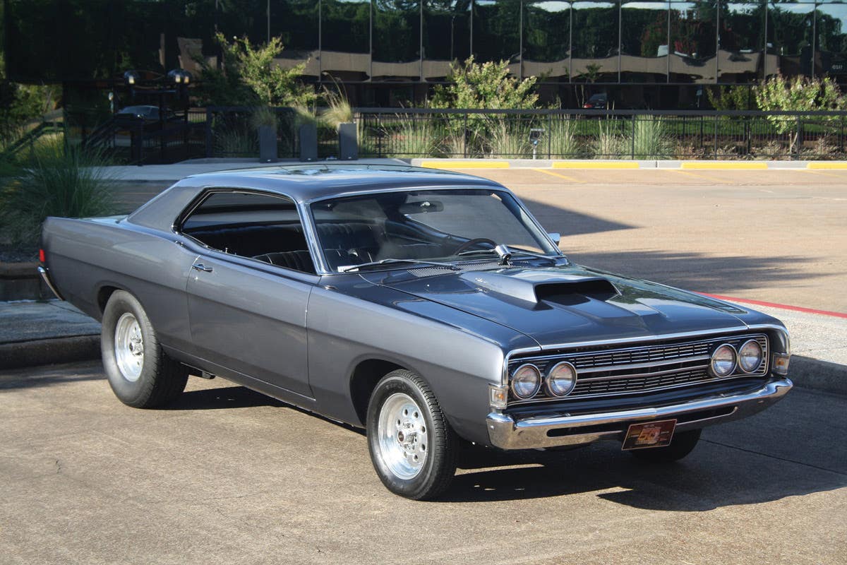 ur featured 1968 Fairlane 500, powered by a 428 Cobra Jet, has the “Day 2” look. It is a one-owner car. Glenn Wells, of Longview, Texas, went to the local Pegues-Hurst Ford dealership and checked off several options on the dealer order form which included special-order Oxford Gray paint and the 427 Cobra V-8. That engine was discontinued, thus its replacement was the new 428 CJ. Glenn ordered the car strictly for drag racing. It is one of only 22 Fairlane 500s built with this engine/transmission combination, and of this group, was the only one originally painted in this color.